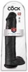 King Cock with Balls Dildo Schwarz 38 cm