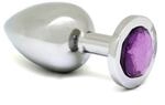 Rimba Analplug mit Kristall Silber Lila &Oslash; 4 cm