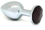 Rimba Analplug mit Kristall Silber Schwarz &Oslash; 2,4 cm