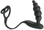 Pretty Love Anal Plug mit Vibration und Penis / Hoden Ring schwarz