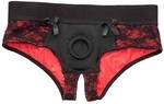CalExotics Scandal Crotchless Set Strap-On Schwarz 12,75 cm 66 cm S/M