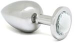 Rimba Analplug mit Kristall Silber &Oslash; 4 cm