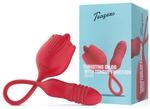 Teazers Rose Vibrator mit Klitorisstimulation Rot 34,5 cm