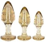 Shots - Ouch! Acrylic Goldchip Butt Plug Set Analplug Gold 3 Teilig