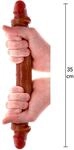 TOYJOY Get Real Silicone Foreskin Double Dong Braun 35 cm &oslash; 3,5 cm