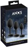 ANOS 3 verschieden gro&szlig;e Vibro Analplugs im Set Schwarz