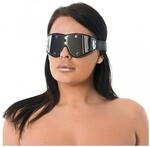 Rimba Augenmaske aus Leder und Metall Silber Schwarz