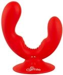 You2Toys Doppelvibrator mit Saugfu&szlig; Rot