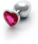 Shots Ouch! Herz Edelstein Anal Plug mittel Silber ⌀ 3,4 cm
