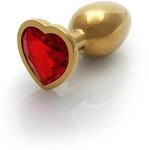 Shots Ouch! Herz Edelstein Anal Plug klein Gold ⌀ 2,7 cm