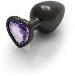 Shots Ouch! Herz Edelstein Anal Plug mittel Schwarz ⌀ 3,4 cm
