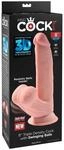 King Cock Triple Density Cock with Swinging Balls Dildo Beige 20,5 cm