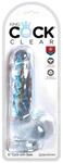 King Cock with Balls Dildo Transparent 18 cm