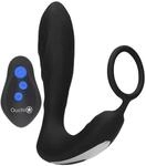 Ouch! E-stim & Vibr Butt plug with Cockring and Remote - Black
