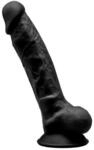 SILEXD Dildo Dual Density Silikon Modell 1 Realistisch Schwarz 17,6 cm