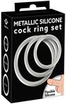 You2Toys Metallic Silicone Cock Ring Set Penisringe Silber