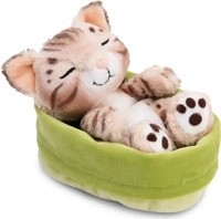 Nici Kuscheltier Sleeping Pets Bengal Katze 12cm im hellgr&uuml;nen K&ouml;rbchen...