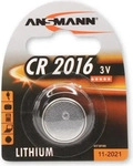 Ansmann Lithium-Knopfzelle CR2016, 3 V, 1er- Packung