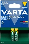 Varta - AAA Micro Telefon DECT 800mAh T398 NiMH 1.2V Akku - 2er Packung