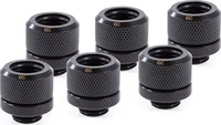 Alphacool Eiszapfen 14mm HardTube Anschraubt&uuml;lle G1/4 - Deep Black Sixpack