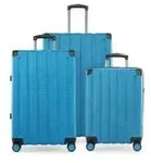 Q-Damm - 3er Koffer Set Hartschale Cyanblau matt, TSA