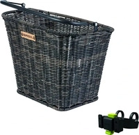 Basil 19044, Fahrradkorb f&uuml;r Vorne Basil Bremen Rattan Look mit KF Lenkerhalter 27 x
