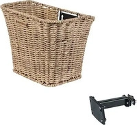 Basil 19046, Fahrradkorb f&uuml;r Vorne Basil Bremen Rattan Look mit FM Vorbauhalter 27 x