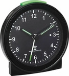 TFA 60.1517.01, TFA - Analoger Funk-Wecker 60.1517 - schwarz silber