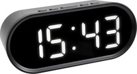 TFA 60.2025.01, TFA - Digitaler Wecker mit LED-Leuchtziffern 60.2025.01 - schwarz