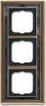 Busch-Jaeger 1723-843, Busch-Jaeger 1723-843 Abdeckrahmen 3-fach Messing antik...