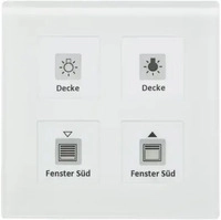 MDT RF-GTT4W.01, MDT RF-GTT4W.01 KNX RF+ Funk Glastaster Plus 4-fach mit Aktor,...