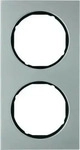 Berker 10122204, Berker 10122204 Rahmen 2fach R.3 Edelstahl/schwarz