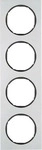 Berker 10142284, Berker 10142284 Rahmen 4fach R.3 Alu/schwarz