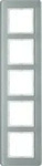 Berker 10156079, Berker 10156079 Rahmen 5fach, Q.7, Glas polarwei&szlig;