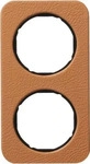 Berker 10122364, Berker 10122364 Rahmen 2fach R.1 Leder braun/schwarz gl&auml;nzend