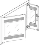 ABN GBRU34TM, ABN GBRU34TM Blendrahmen + Mediat&uuml;r 3x4 f&uuml;r UP-Feldverteiler,