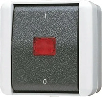 Jung 802KOW, Jung 802KOW Wipp-Kontrollschalter, Aus 2-pol., 10 AX 250 V ~, IP 44, WG