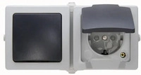 Kopp 138656001, Kopp 138656001 NAUTIC - Aus-/Wechselschalter-Steckdosenkombination,