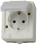 Kopp 100602003, Kopp 100602003 STANDARD - Schutzkontakt-Steckdose mit Klappdeckel,