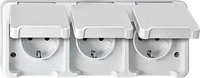Merten MEG2390-8019, Merten MEG2390-8019 SCHUKO-Dreifach-Steckdose, waagerecht