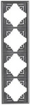 Kopp 309415064, Kopp 309415064 MALTA - Abdeckrahmen, 4-fach, Farbe: anthrazit