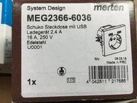 Merten MEG2366-0325, Merten MEG2366-0325 Schuko Steckdose mit USB Ladeger&auml;t