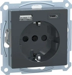Merten MEG2367-0414, Merten MEG2367-0414 Schuko Steckdose mit USB Ladeger&auml;t