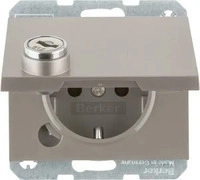 Berker 41637004, Berker 41637004 Steckdose m. Schraub-Liftklemmen,Klappd.,Schloss,