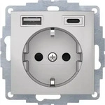 Berker 48041404, Berker 48041404 Steckdose SCHUKO/USB A-C B3 alu matt