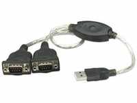 Manhattan 174947, Manhattan USB-A to 2x Serial Ports Converter cable, 45cm, Male to