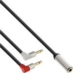 InLine 99251B, InLine Slim Audio Kopfh. Flugz.-Adapterkab. - 2x3,5mm ST / 3,5mm BU