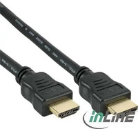 InLine 17001P, InLine HDMI-High Speed Kabel mit Ethernet - ST / ST - schwarz / gold -