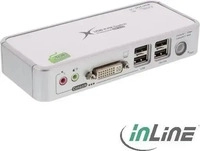 InLine 61602C, InLine KVM Switch - DVI - 2-fach - USB (4-fach) - mit Audio