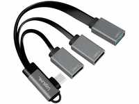 Logilink UA0361, LogiLink USB-C 3-Port Hub - Hub - 1 x SuperSpeed USB 3.0 + 2 x USB